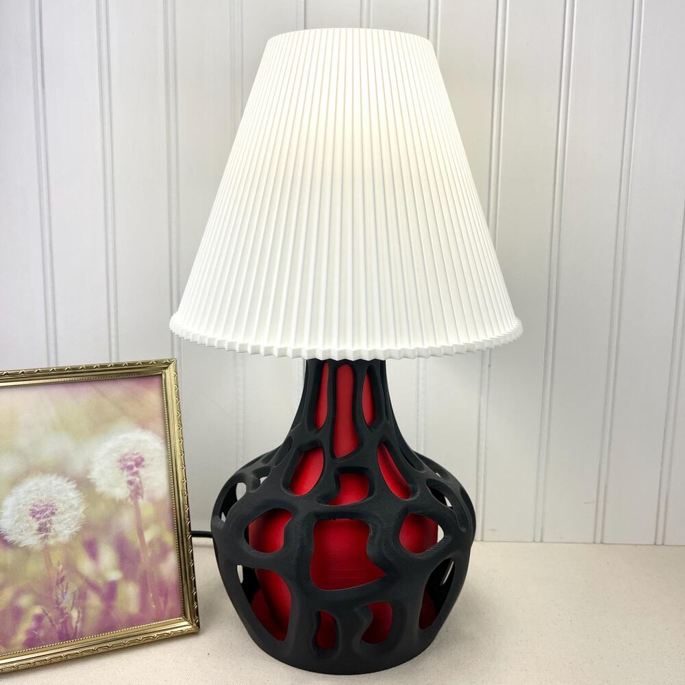 Sculptural Table Lamp, Slime Table Lamp, Desk Lamp and Shade, Bedside Lamp